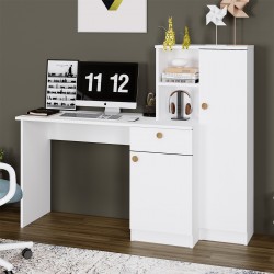 Kalender Dekor Leyla Çekmeceli Dolaplı Raflı Çalışma Masası Bilgisayar Masası LYL01 Kalender Dekor Leyla Çekmeceli Dolaplı Raflı Çalışma Masası Bilgisayar Masası LYL01